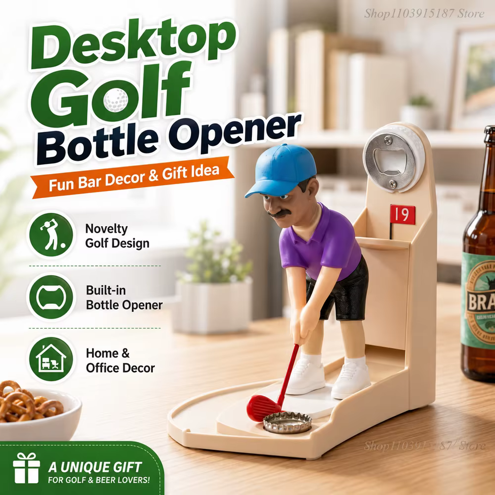 Jeu d'ouvre-bouteille de golf, jeu de lancer de capsules de bière avec tableau de scores, accessoires de bar amusants pour la maison, décoration de cave des hommes, fête