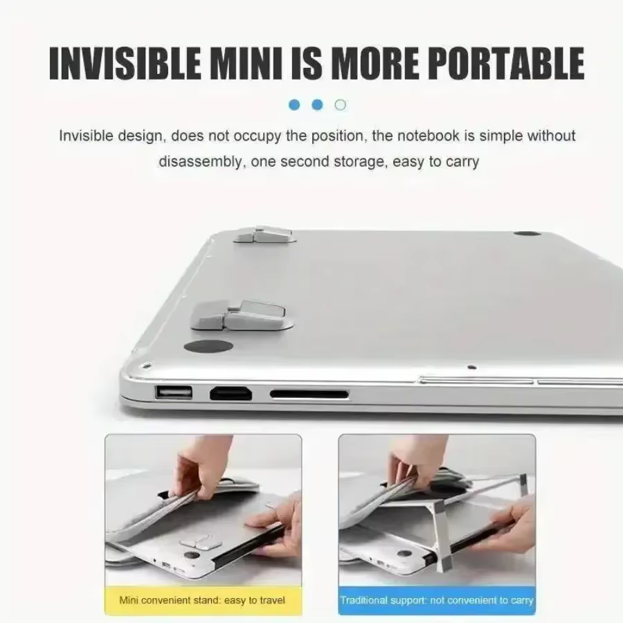 2 pièces en alliage d'aluminium accessoires pour ordinateur Portable support pour ordinateur Mini pieds portables pour Macbook support d'ordinateur