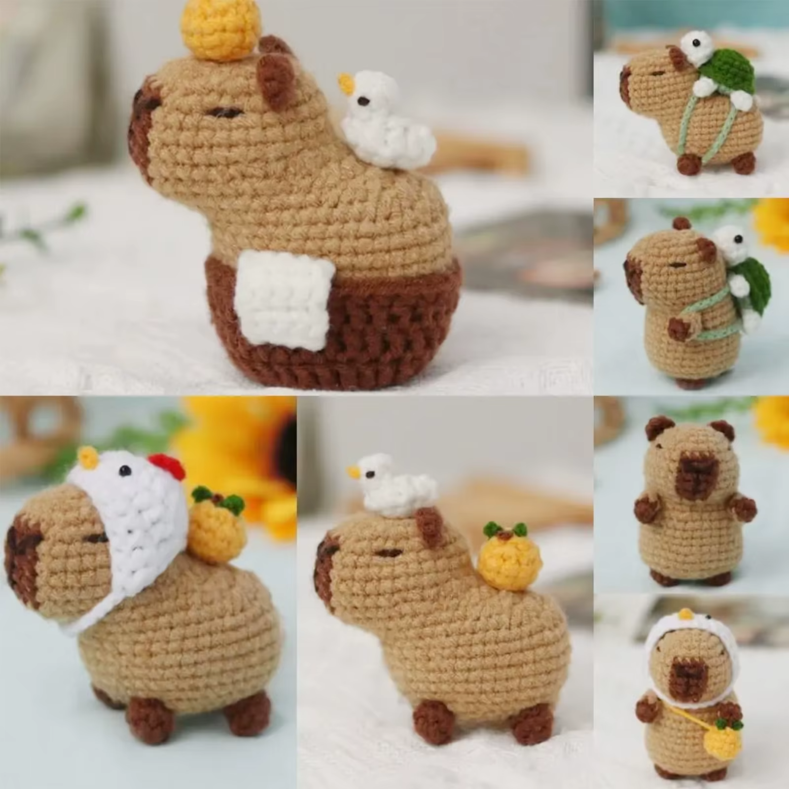 Kit de crochet capybara, ensemble de kit de crochet animal mignon, cadeau de Noël, kit de crochet pour débutants, kit de crochet pour les amateurs d'artisanat,