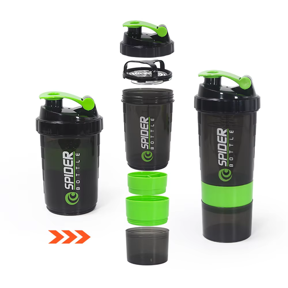 Bouteille de protéines Shaker à 3 couches