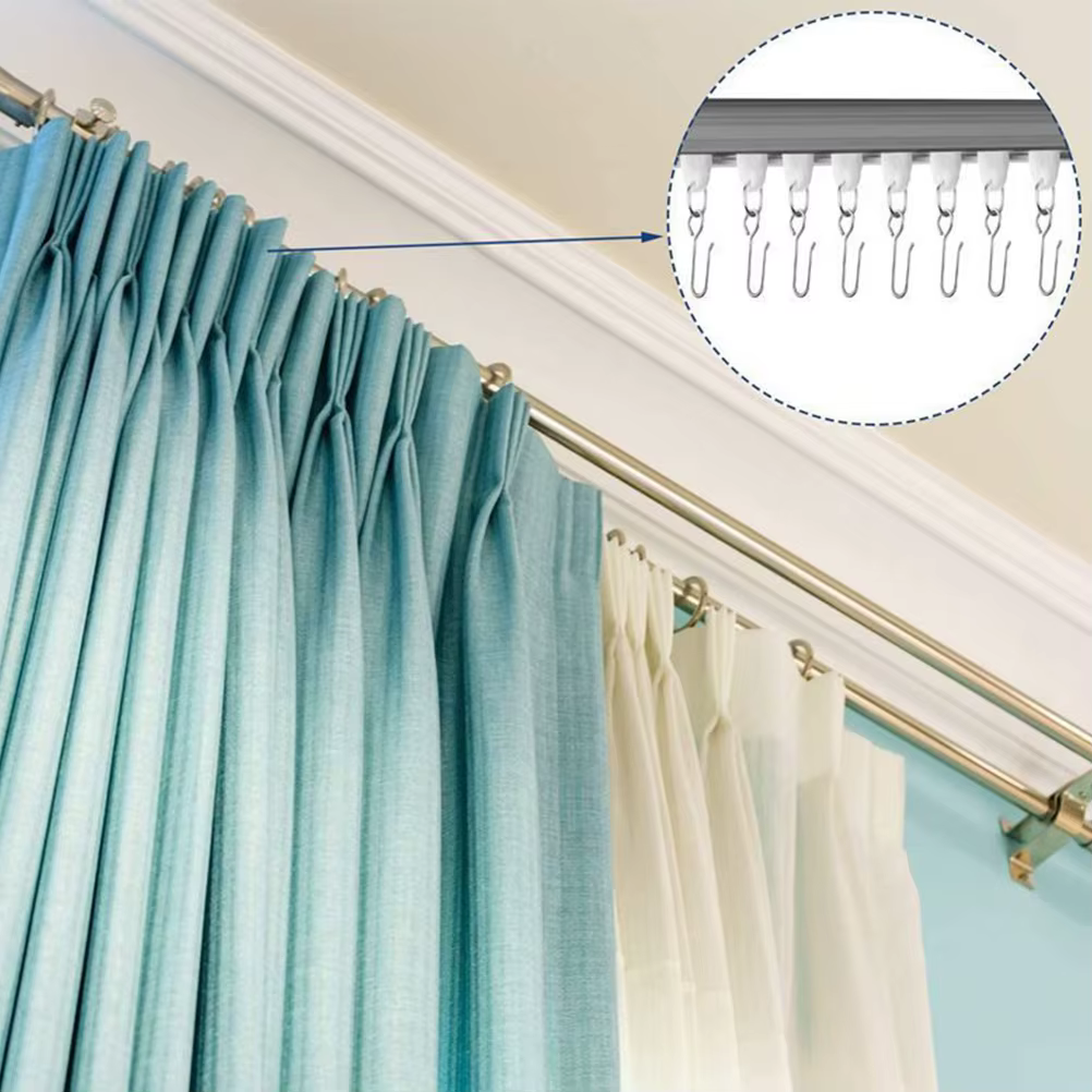 Crochet de Rail de rideau, 60 pièces, crochet de plafond, rideau de douche, crochet de suspension, Rail de guidage, crochet de plafond, accessoire de quincaillerie pour la maison