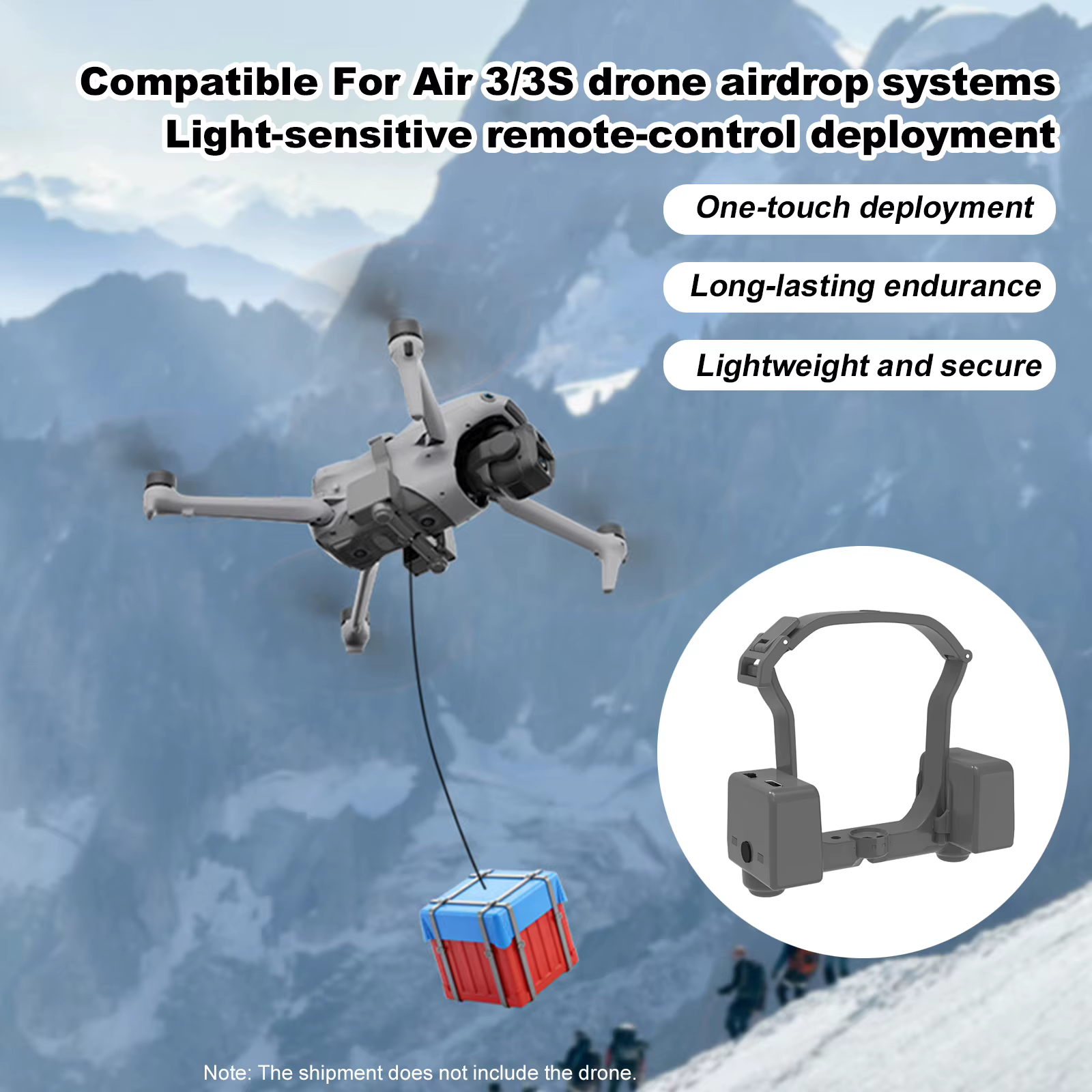 Système de largage aérien LED pour Air 3/3S avec chargement Type-C, accessoire de drone pour livraison de cadeaux/sauvetage