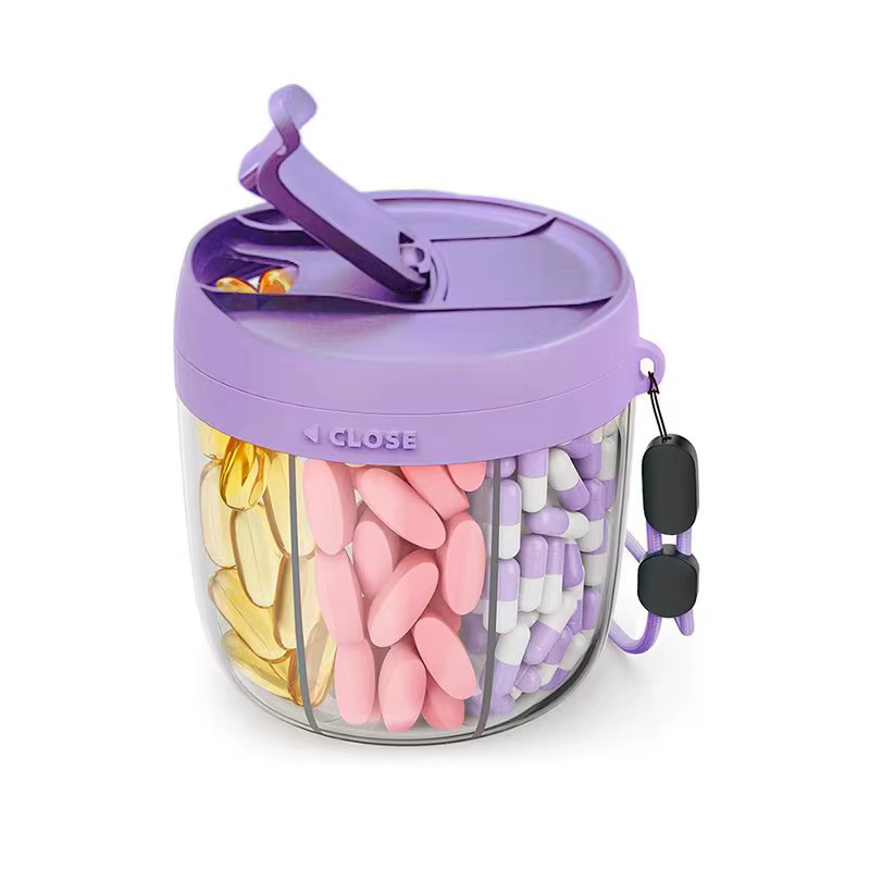 Boîte de rangement portable à 7 compartiments pour compléments vitaminiques