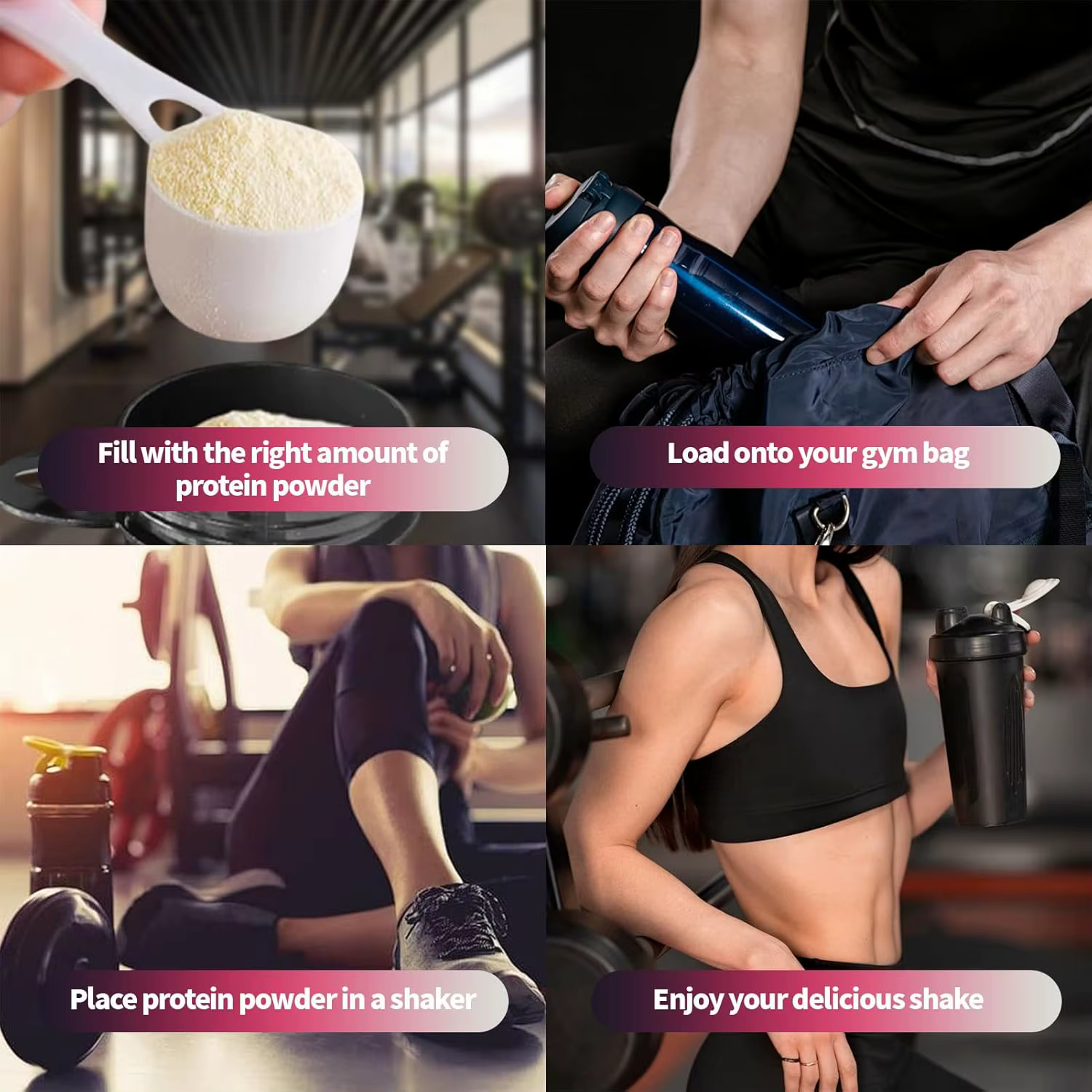 Support pour poudre protéinée de 50 ml