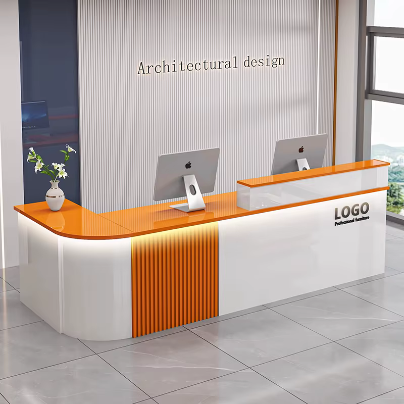Comptoir de Bar de bureau professionnel personnalisé Design de luxe Simple bureau de réception Salon de beauté Bancone Bar Lusso meubles commerciaux