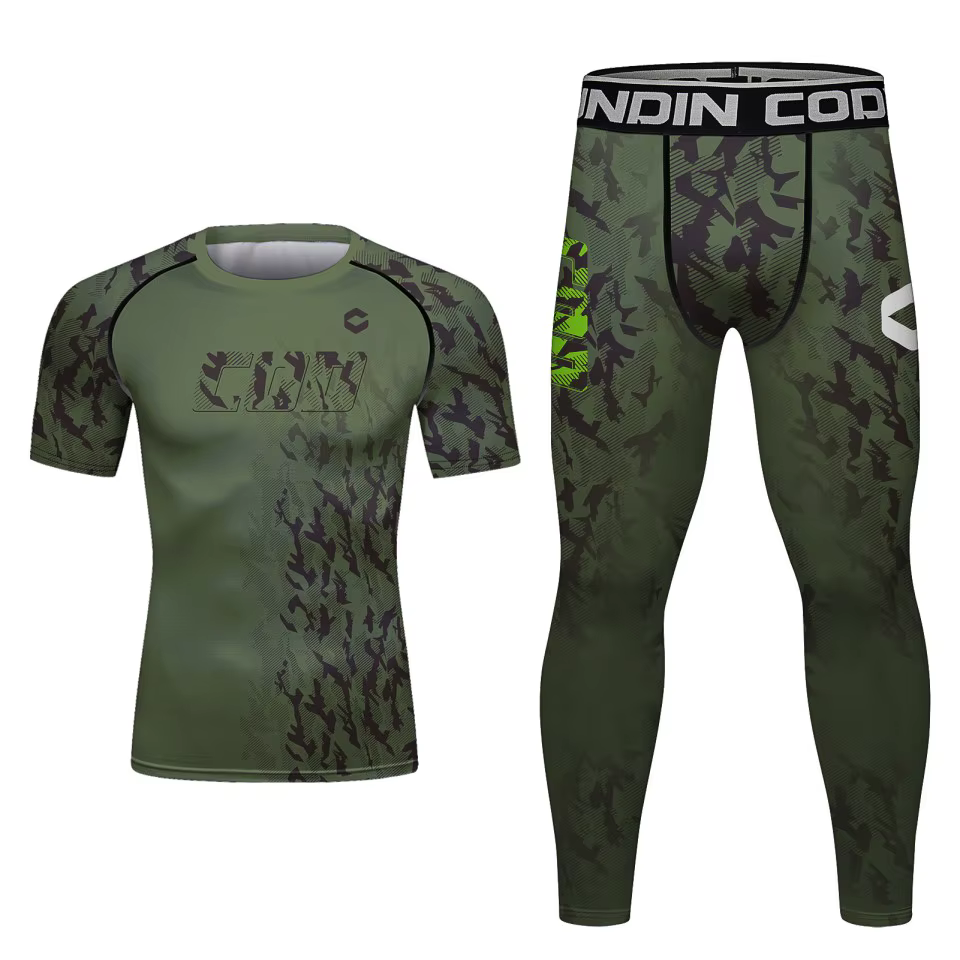 Vêtements de boxe ensemble ajusté MMA Rashguards Kits hommes Bjj combat couche de Base Leggings T-shirt Bjj Blouses