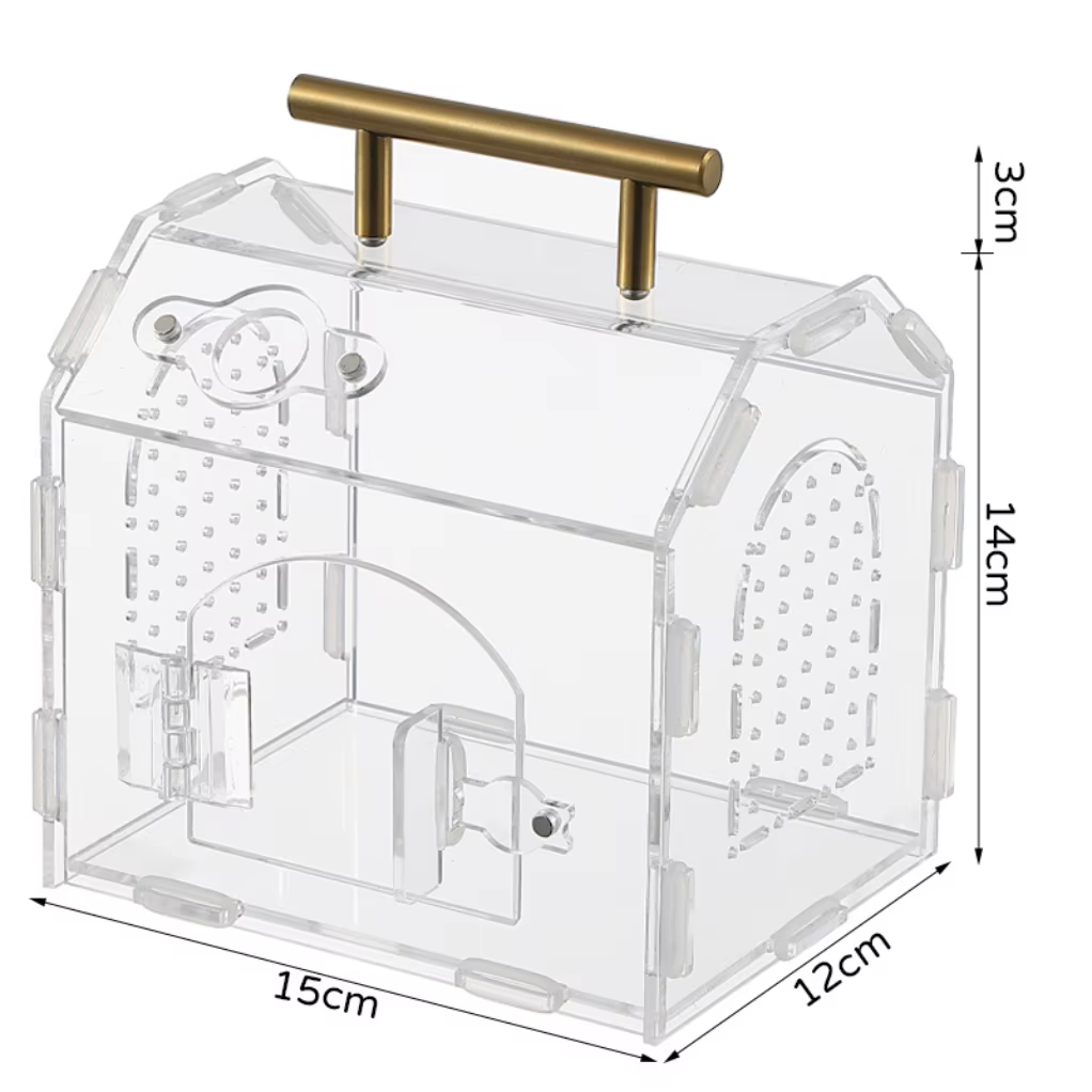 Terrarium pour reptiles en acrylique, portable, petit, boîte d'élevage pour reptiles, terrarium pour araignées, tortues, escargots, cage pour animaux de compagnie