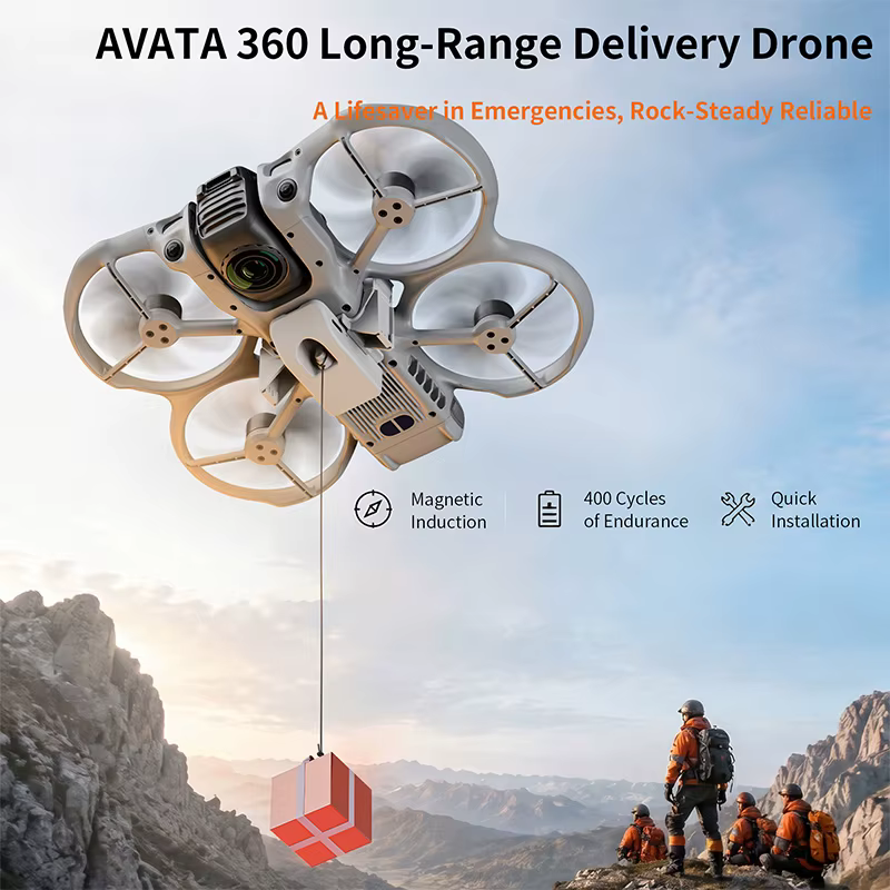 Système de largage aérien 12KM pour DJI Avata 360 – Accessoire de drone, lanceur de charge utile, dispositif de transport et distributeur