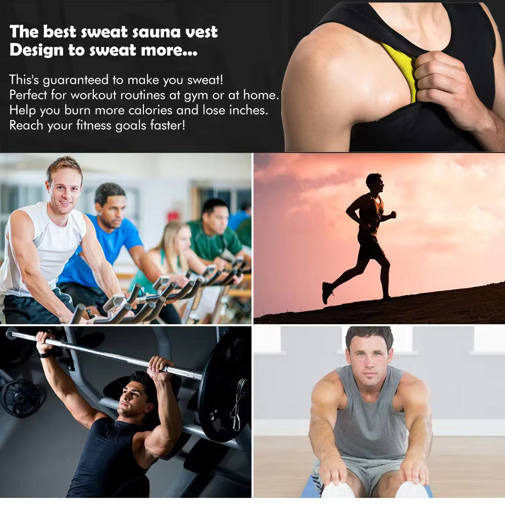 Hommes T-shirts d'entraînement effet Sauna gilet de sport hauts d'exercice vêtements de Fitness minceur perte de poids