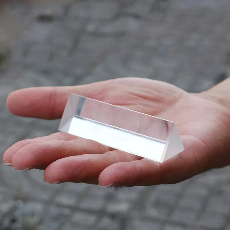 Prisme triangulaire BK7, 25x25x80mm, prismes optiques en verre, enseignement de la physique, spectre de lumière réfracté, arc-en-ciel, cadeau pour enfants et étudiants