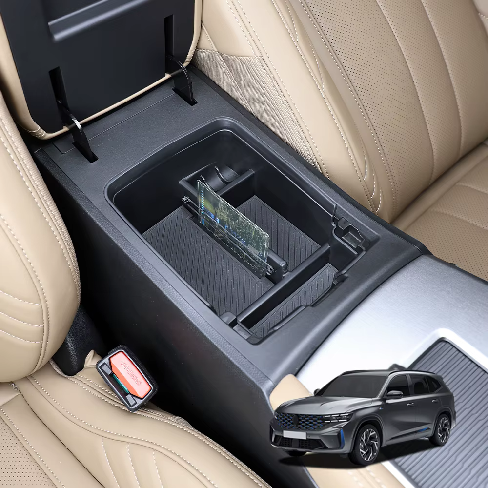 Pour Renault Grand Koleos 2024-2026 LHD, Boîte de rangement accoudoir ABS, Organisateur de plateau central de console, Accessoire de décoration intérieure automobile