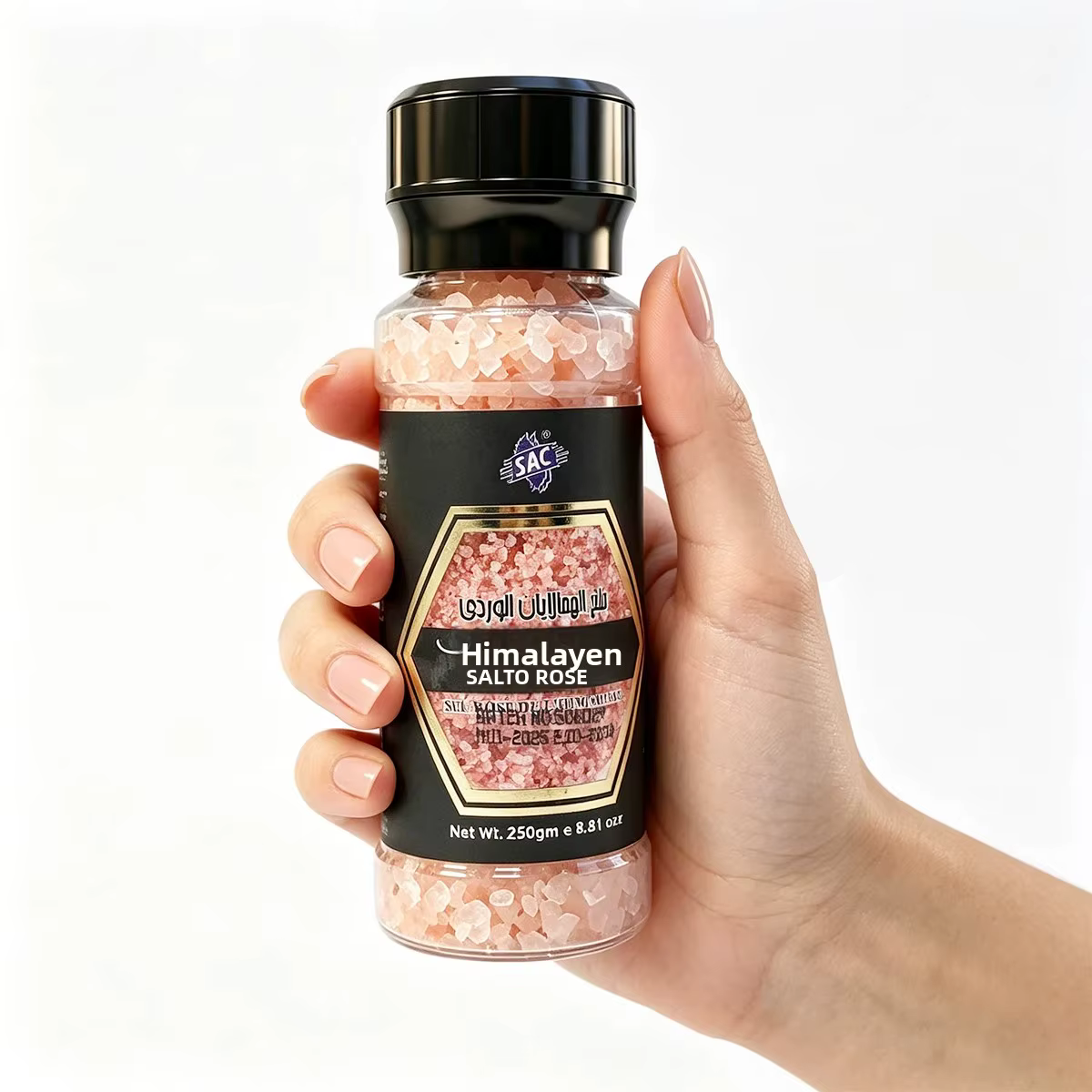 Bouteille de 250 g (8,81 oz) de sels de bain, sel rose de l'Himalaya, sel grossier - Idéal pour les bains ou les bains de pieds et autres utilisations.