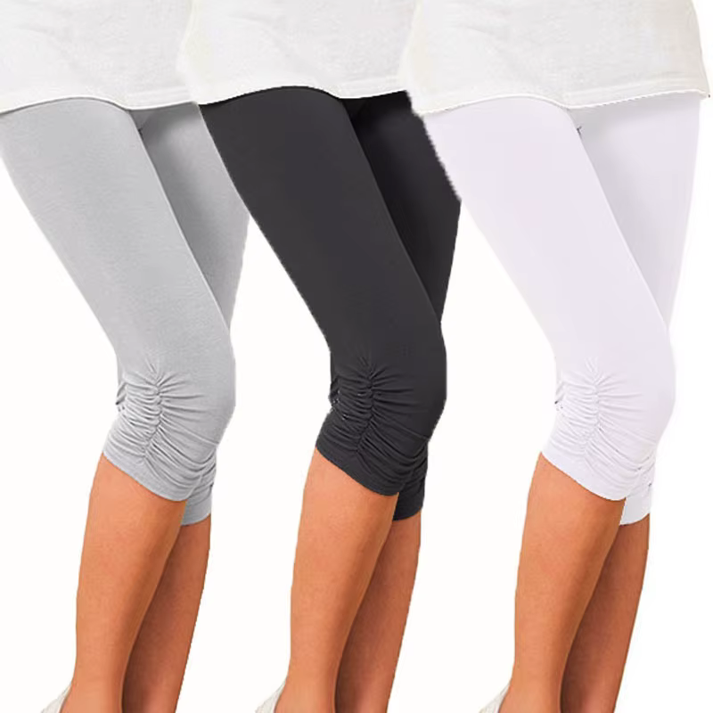 Élastique taille haute sport femmes vêtements pantalon slim élastique séchage rapide 3/4 sport Leggings pantalons courts décontracté solide été