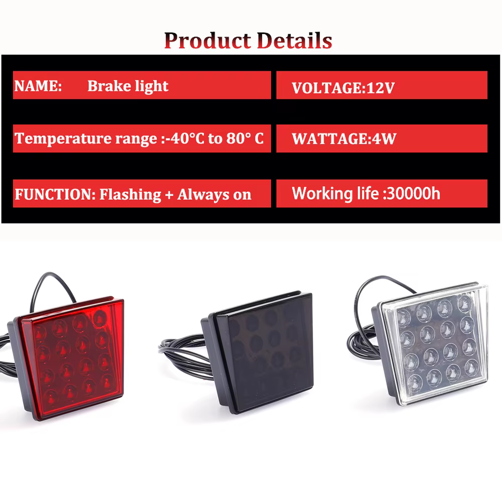 Feux arrière Flash stroboscopique Style F1, feux pilotes de freinage Led pour voiture moto, avertissement automatique, arrêt inverse, feux de sécurité pour pare-chocs