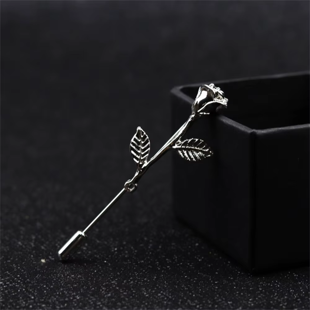 Hommes Rose fleur mode métal broche broche Blazer costume revers fête de mariage boutonnière charme broche bijoux vêtements accessoire