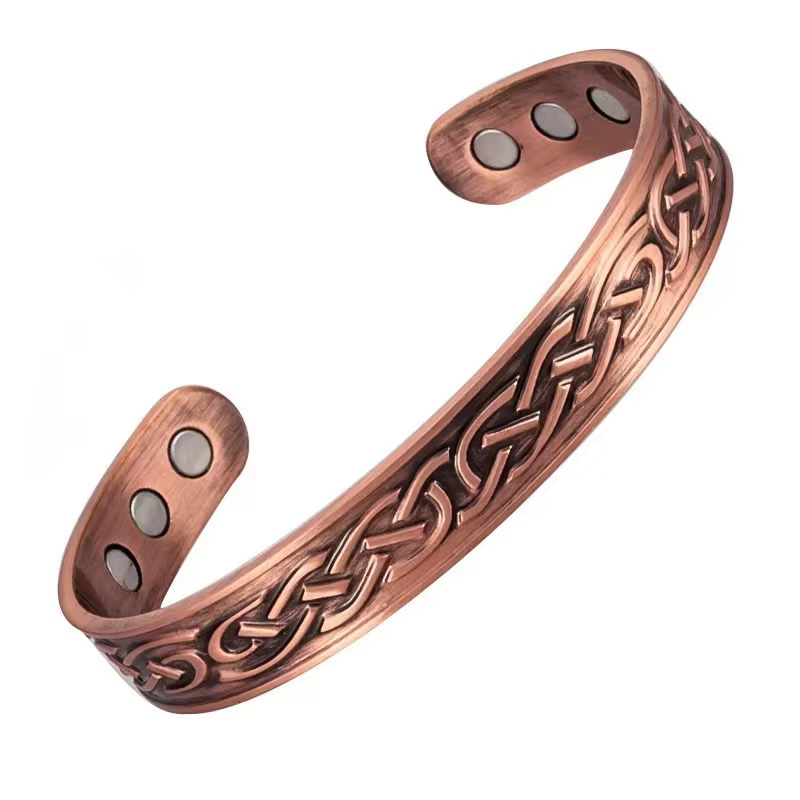 Bracelet à énergie magnétique de style européen et américain Vintage, accessoire tendance magnétique en cuivre antique