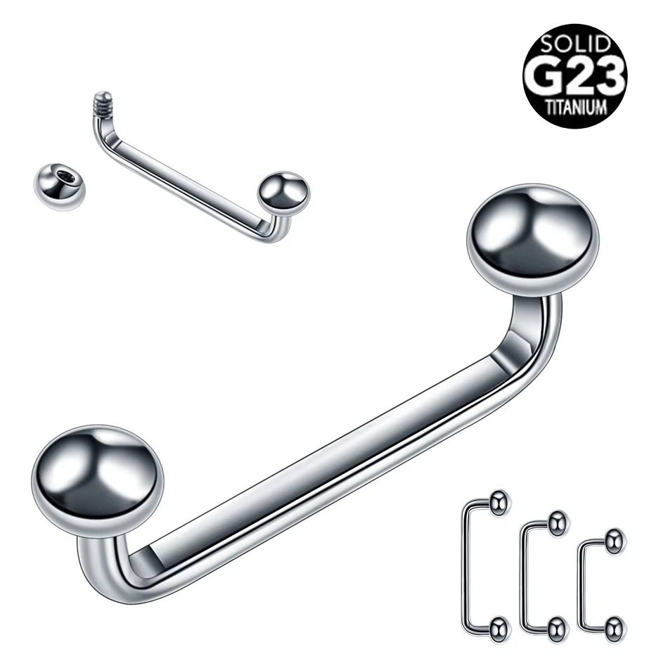 Barre de Surface en titane 16G 14G, filetage externe et interne, haltère industriel CZ, Micro ancres cutanées, anneau de perçage, bijoux Sexy, 1 pièce