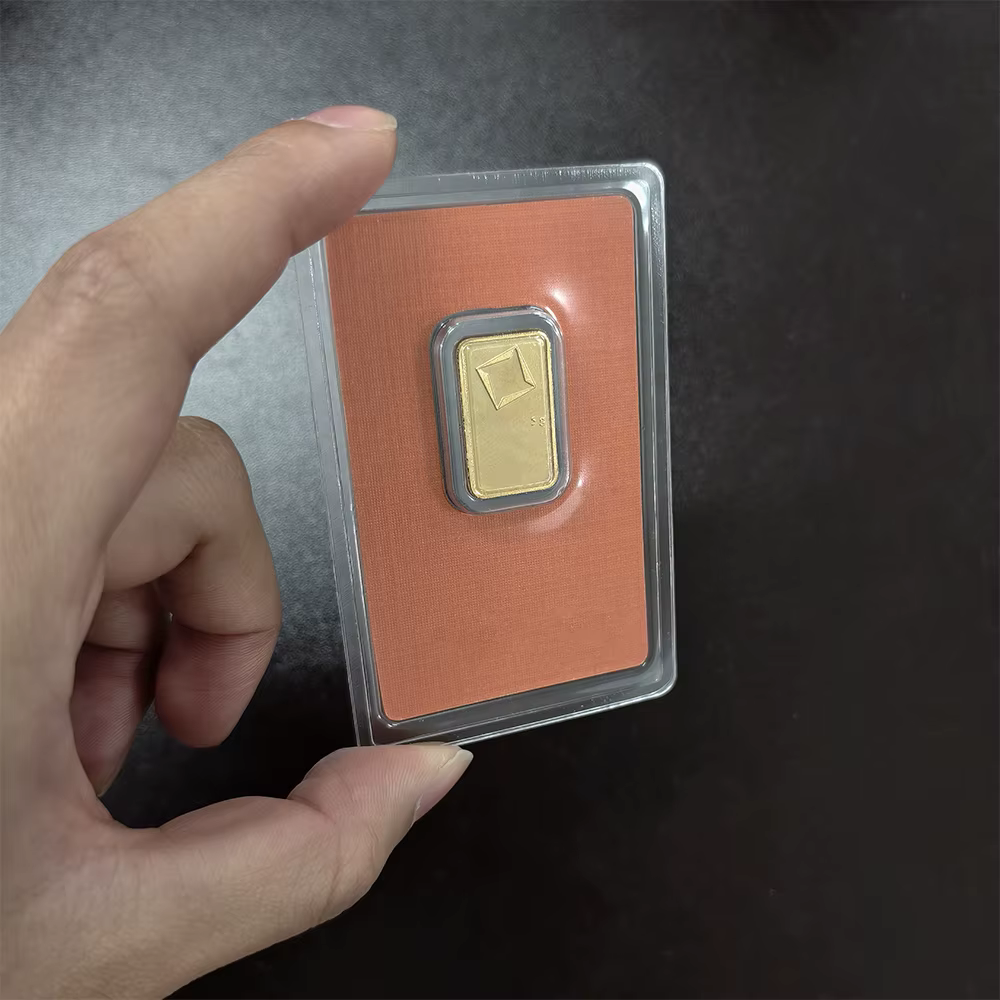 Barre de cuivre 1g/2.5g/10g/20g/1oz/50g non magnétique plaquée or suisse avec numéro de série indépendant, pièce de collection, artisanat, souvenir