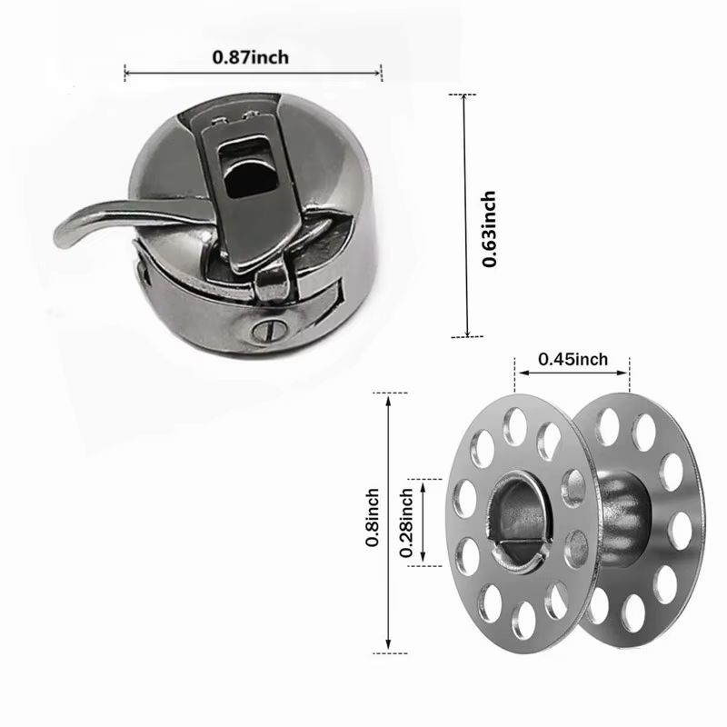 Boîtier de canette + 2 bobines métalliques pour Brother Janome Singer, Machine à coudre domestique, accessoires, outils, 1 pièce