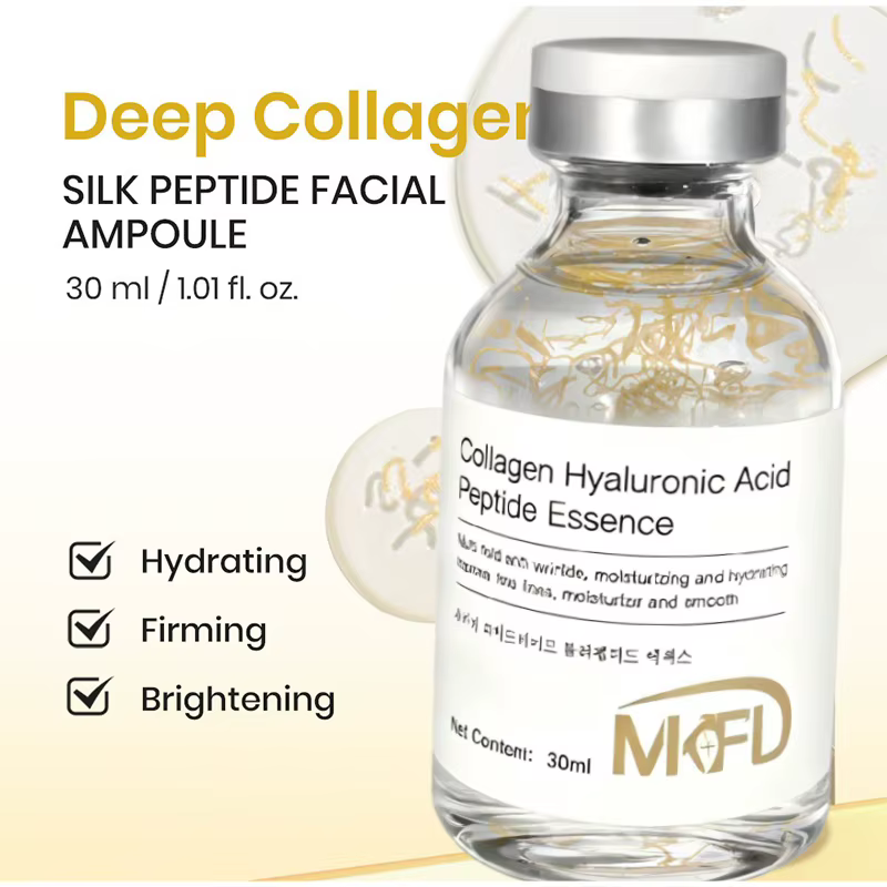 Sérum Ampoule au Collagène, Acide Hyaluronique et Peptides 30ml – Hydratation Profonde, Améliore la Peau Terne, Absorption Rapide, Soin Quotidien du Visage