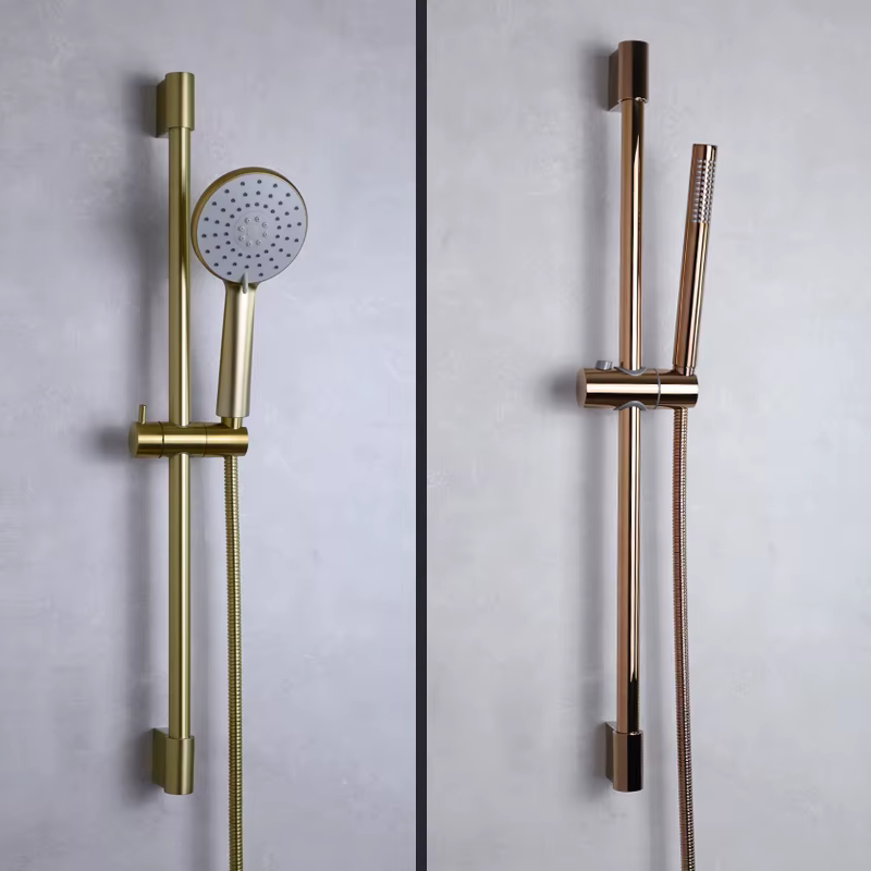 Ensemble de douche à main coulissante avec 3 fonctions, douche à main avec connecteur de barre coulissante, tuyau de 1.5m, fixation cascade de salle de bains, Chrome noir Wal