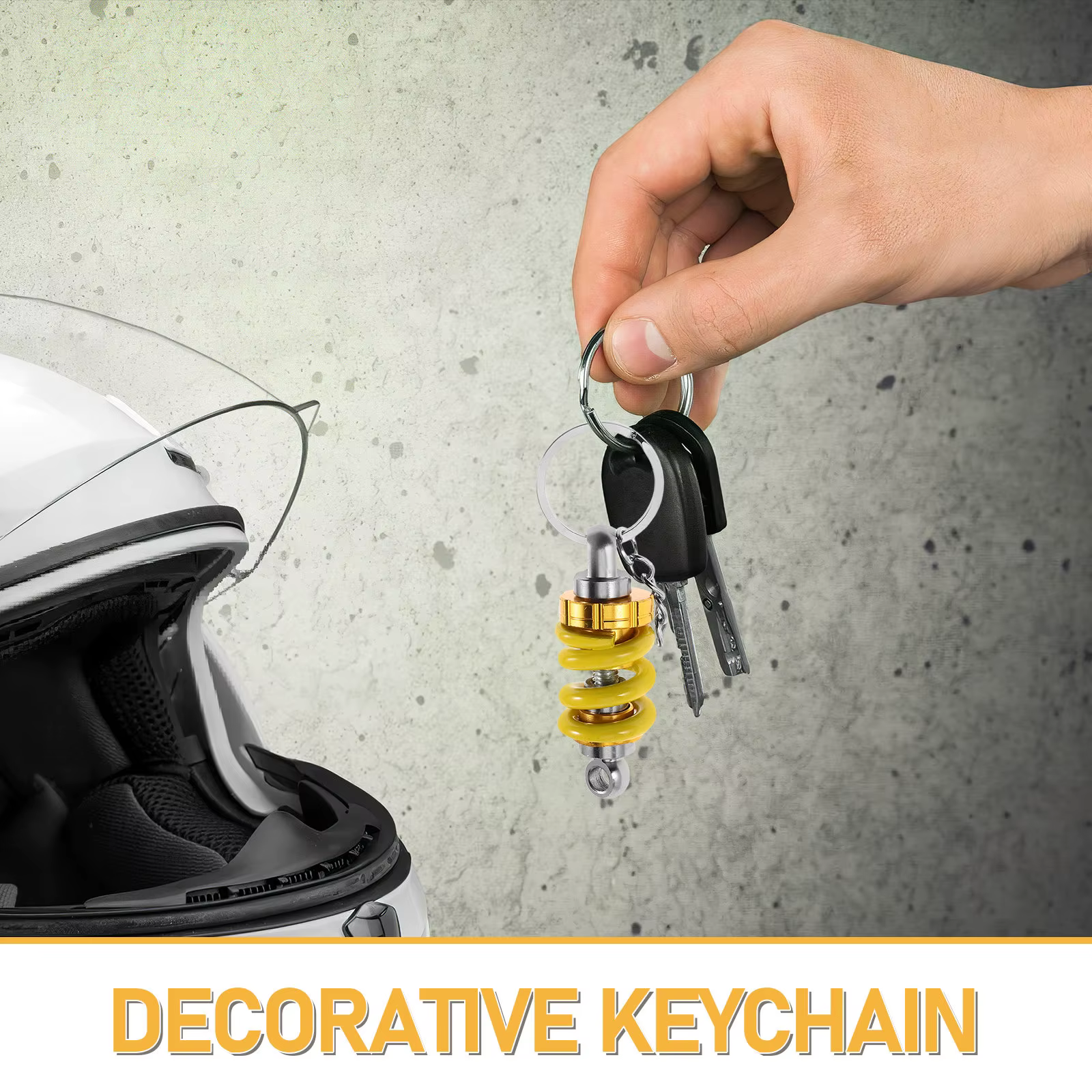 Porte-clés amortisseur de chocs pour moto, pendentif décoratif à ressort hélicoïdal, réducteur de vibrations, accessoire universel de suspension pour moto
