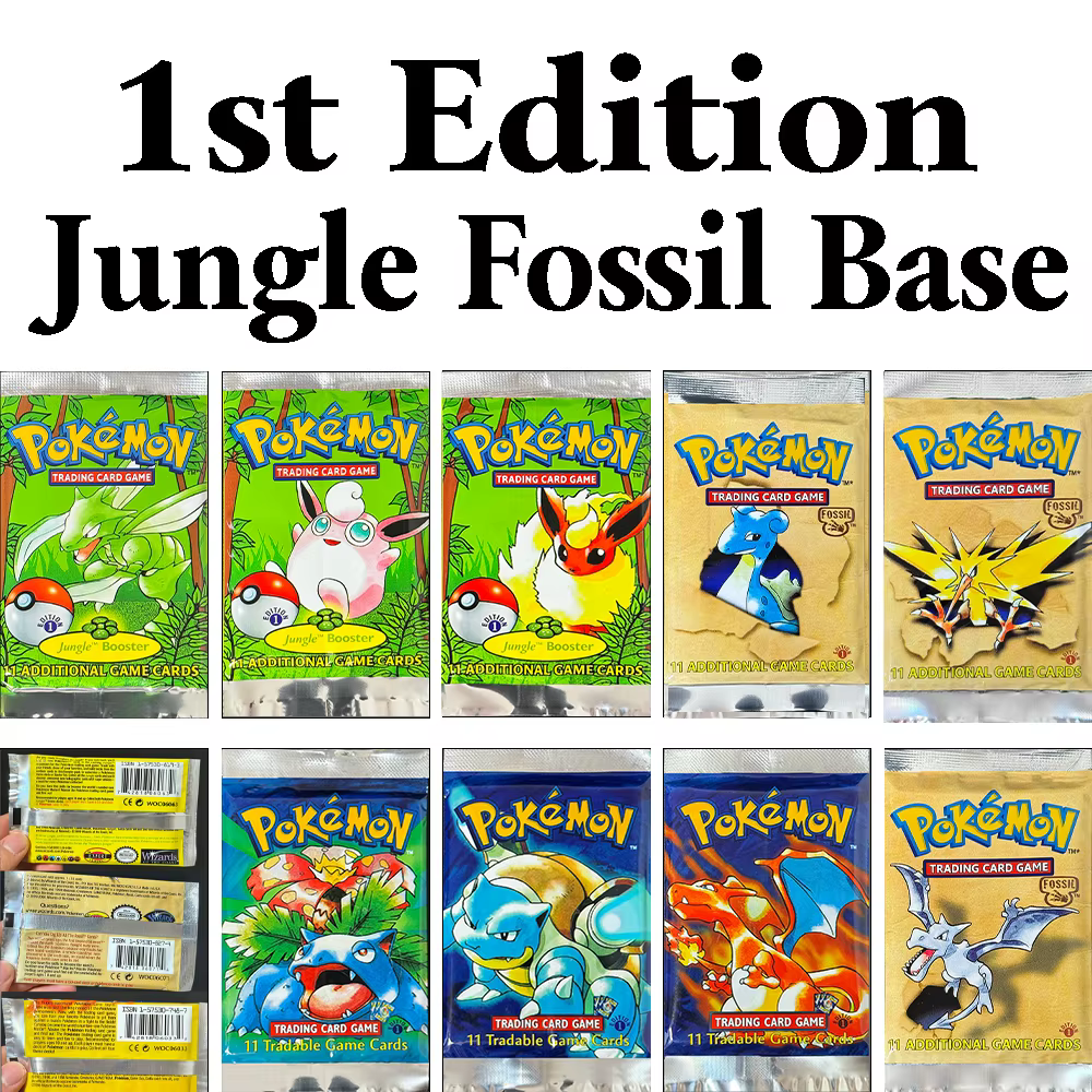 Pokémon Booster Box Packs TCG 1er jeu cartes Flareon Scyther Wigglytuff Charizrd Blastoise Venusaur aérodactyl Lapras Zapdos