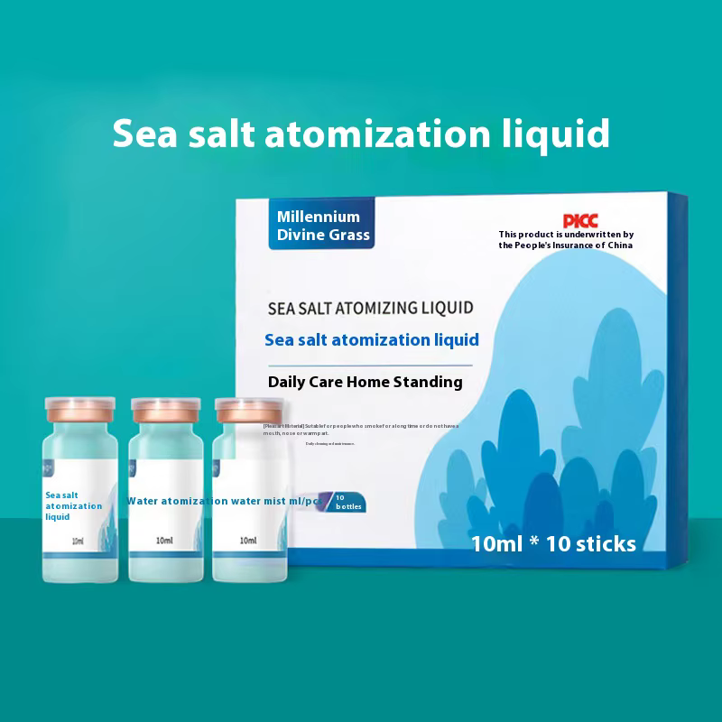 JUSTLANG sel marin liquide atomisé chlorure de Sodium sain physiologique Nasal propre utilisé avec atomiseur nébuliseur inhalateur