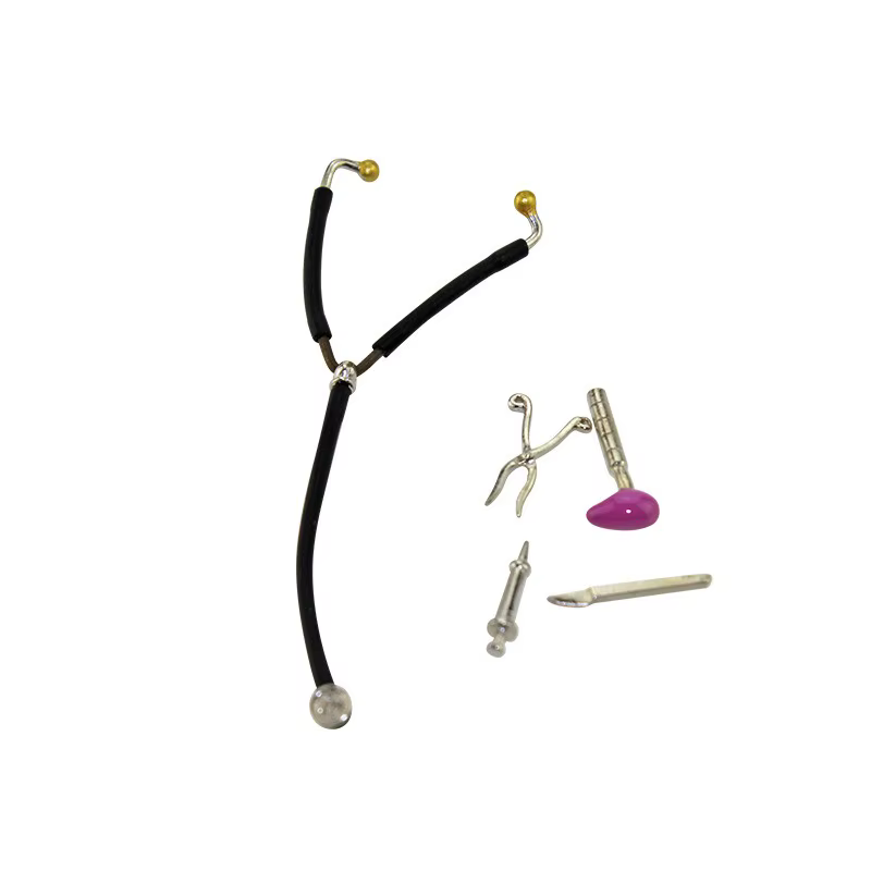 Accessoires pour maison de poupée, mini ensemble d'équipement médical, stéthoscope à seringue, modèle miniature de simulation, petit ornement