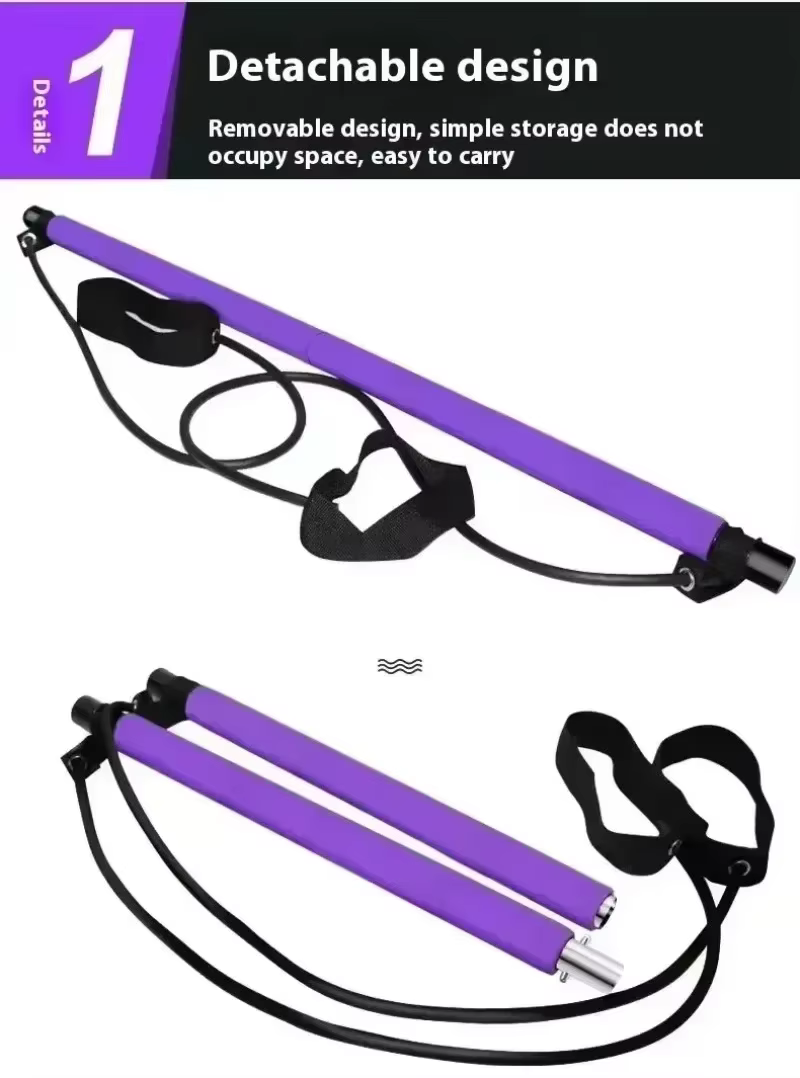 Kit de Barre de Pilates avec Bandes Empilables