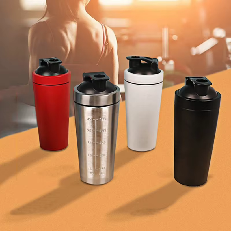 Bouteille Shaker Portable en acier inoxydable