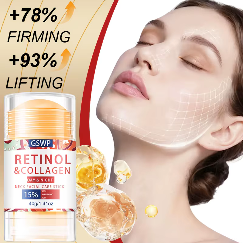 Crème pour le cou GSWP au rétinol et au collagène, liftante et raffermissante, avec acide hyaluronique. Hydratation profonde. 40g/80g