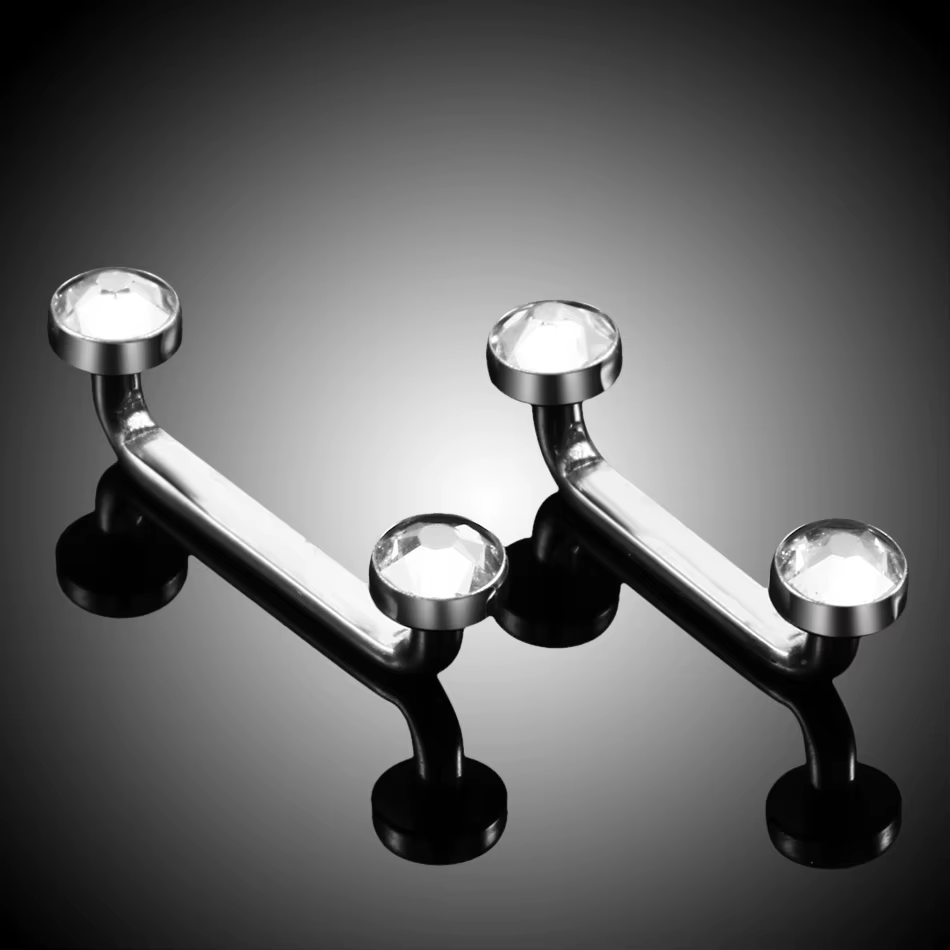 Barre de Surface en titane 16G 14G, filetage externe et interne, haltère industriel CZ, Micro ancres cutanées, anneau de perçage, bijoux Sexy, 1 pièce