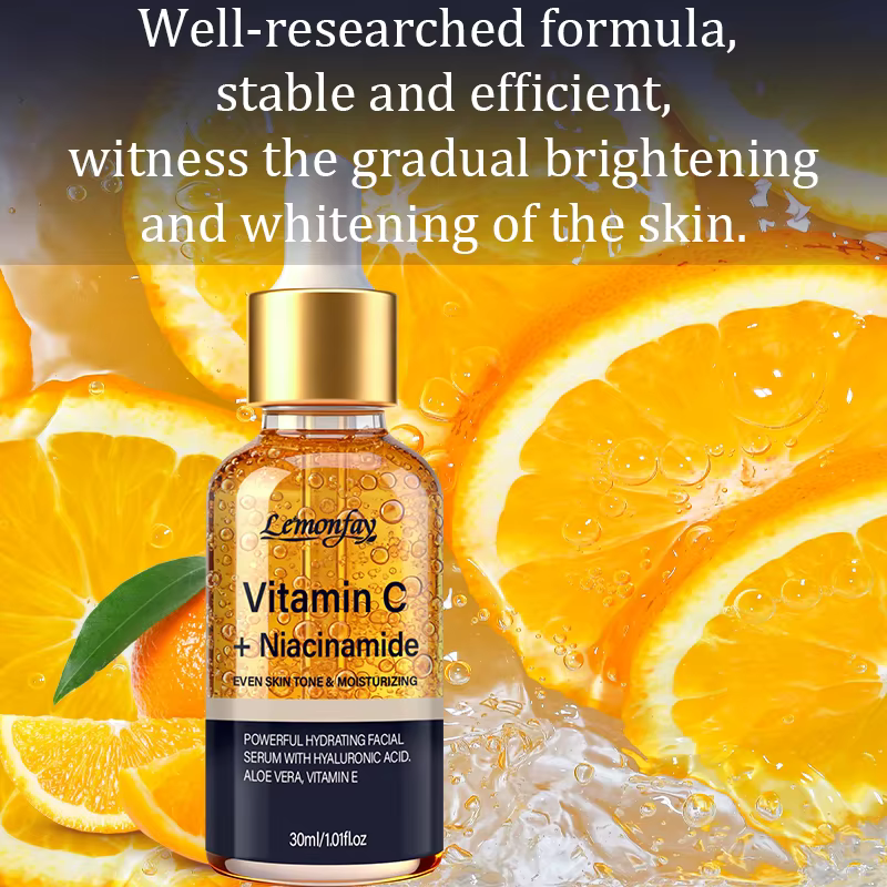 Sérum facial Lemonfay Vitamine C + Niacinamide | Formule hydratante avec acide hyaluronique, aloe vera et vitamine E | Teint uniforme