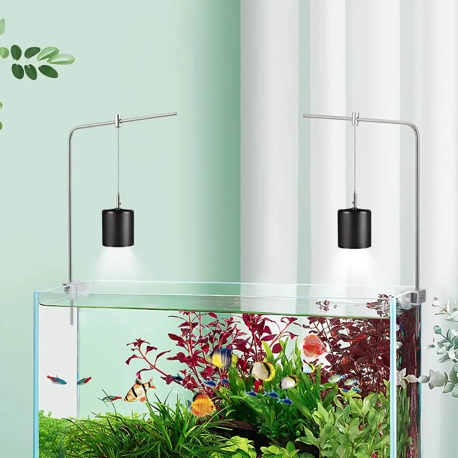 Support de lumière pour aquarium, support d'éclairage pour plantes aquatiques, support suspendu pour aquarium, cintre de lumière réglable, accessoire pour outil d'alimentation du poisson