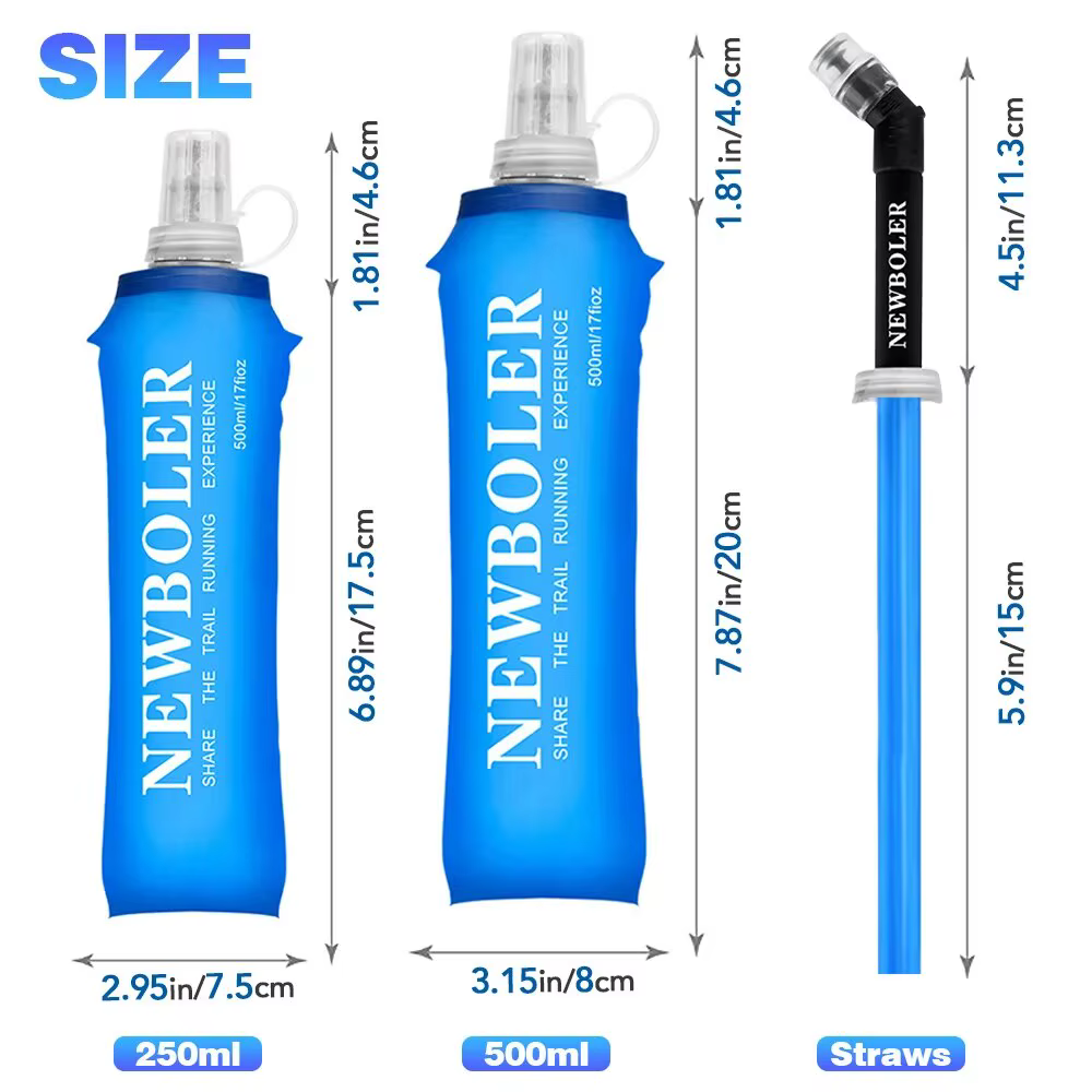 NEWBOLER 250 ml 500 ml bouteille d'eau TPU pliant flacon souple Sport