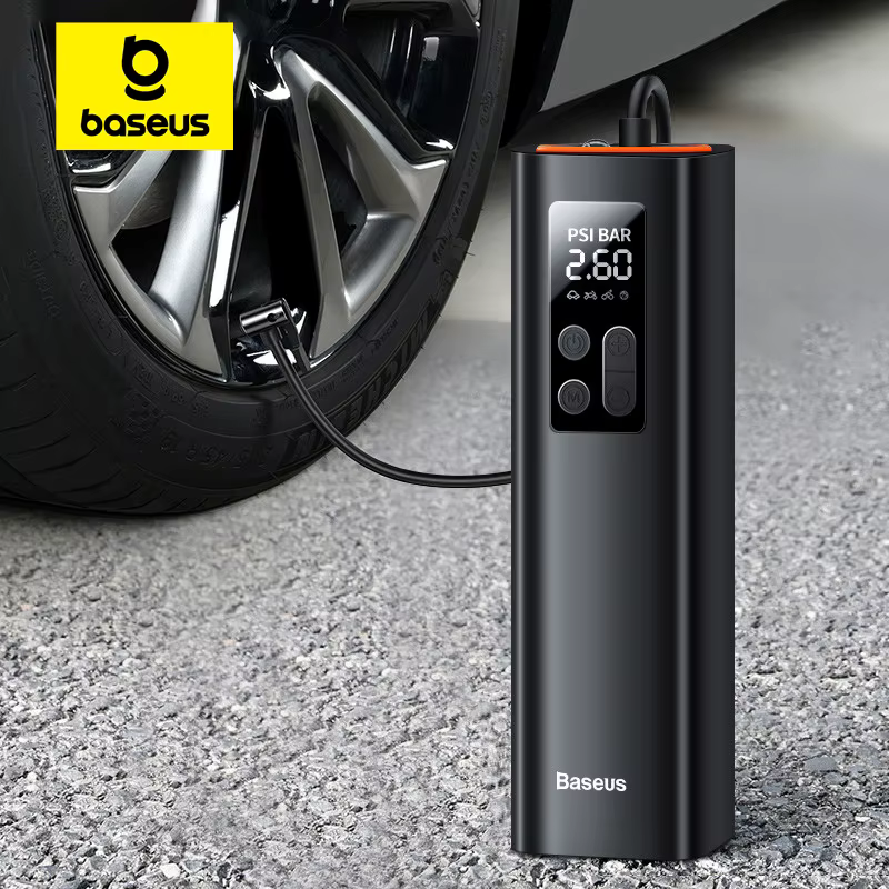 Baseus Mini compresseur d'air de voiture 12V 150PSI gonfleur de pneu de voiture Portable pompe gonflable numérique intelligente pour voiture vélo bateau pompe à Air