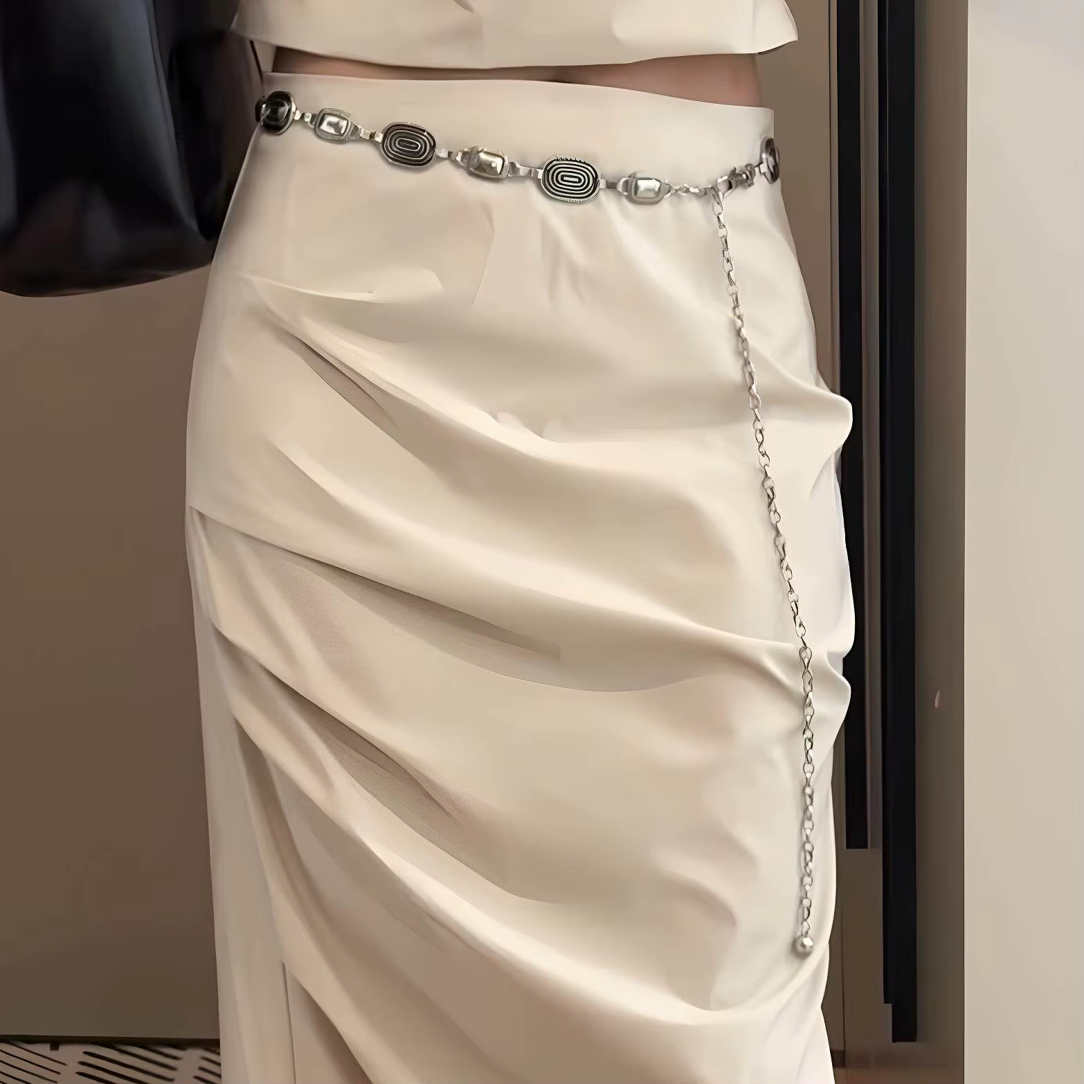 Chaîne de taille vintage, ceinture en métal pour femme, nouveau style estival, polyvalente pour robes et pantalons