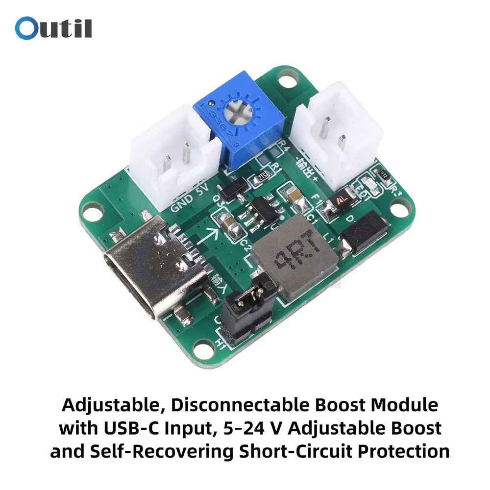 Module convertisseur boost réglable à double entrée 3-6V vers sortie 5V 9V 12V 24V avec protection contre les courts-circuits pour projets DIY