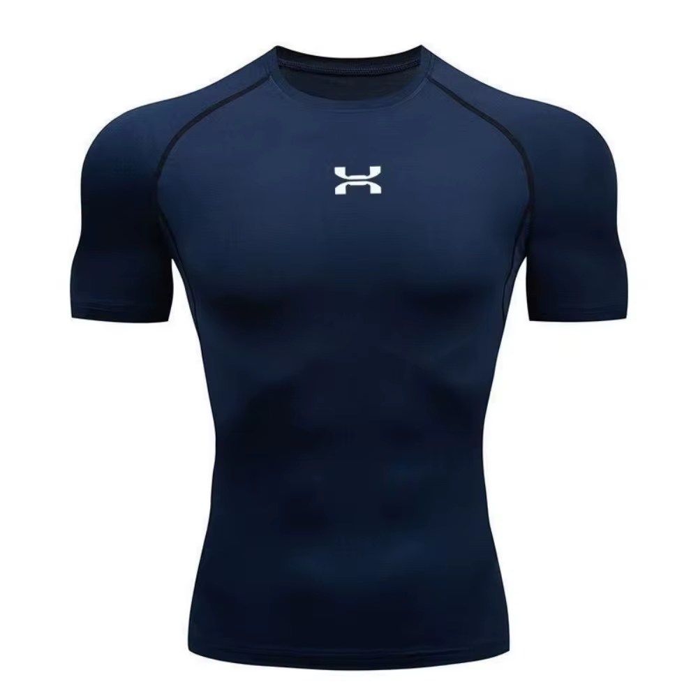 Vêtements de fitness, sweat-shirt de compression d'été à manches courtes pour hommes