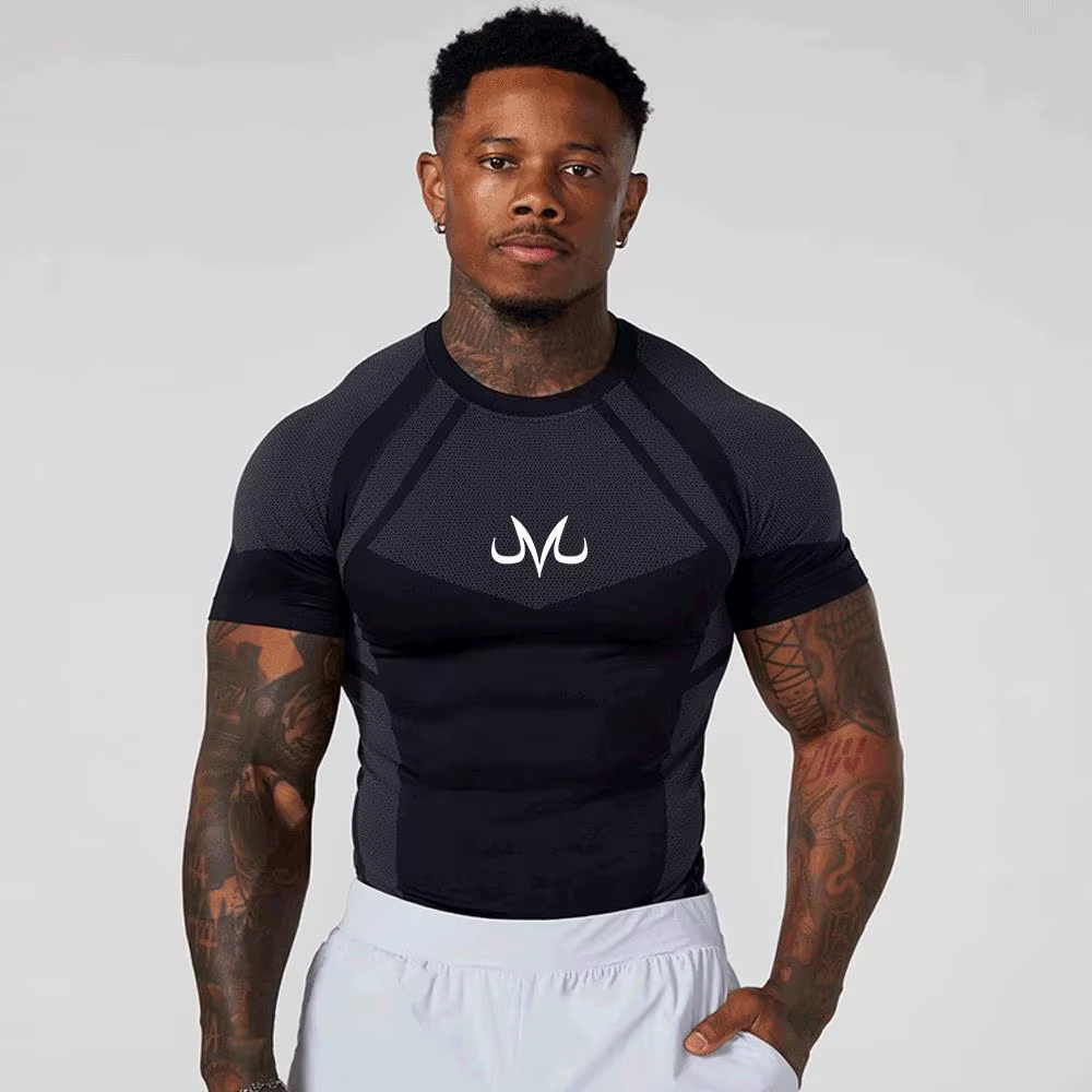 T-shirts de compression pour hommes – Vêtements de sport et d'entraînement en extérieur – Hauts respirants pour la course et l'exercice