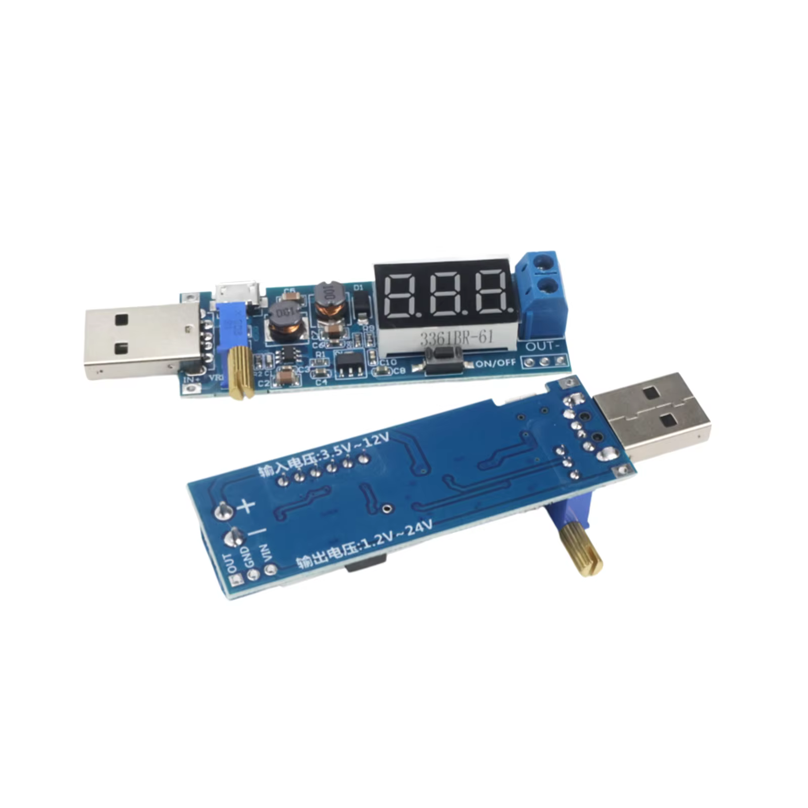 Module Convertisseur Boost Buck Micro USB, Entrée 5V, Sortie Réglable 1.2V-24V, Alimentation Électrique DC-DC, Module Micro USB DIY