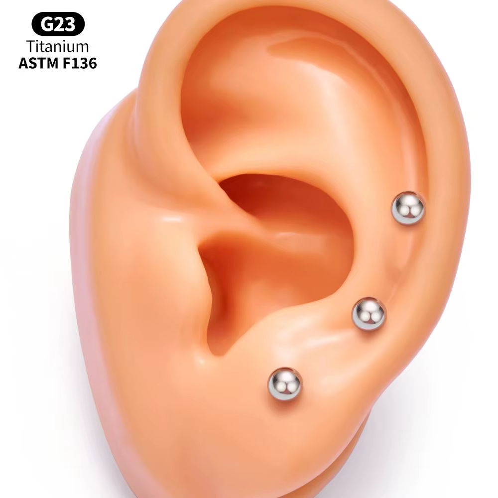 Ensemble de barres industrielles en titane pour piercing : Bridge, Helix, Tragus, Cartilage, Daith, Conch, Rook, Labret, Stud de langue, Bijoux corporels, Stack