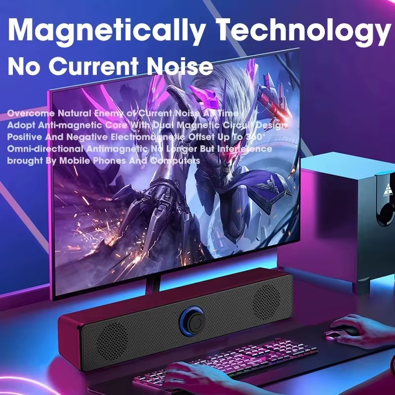 Barre de son Bluetooth filaire et sans fil pour ordinateur, PC, TV, ordinateur portable, système audio portable