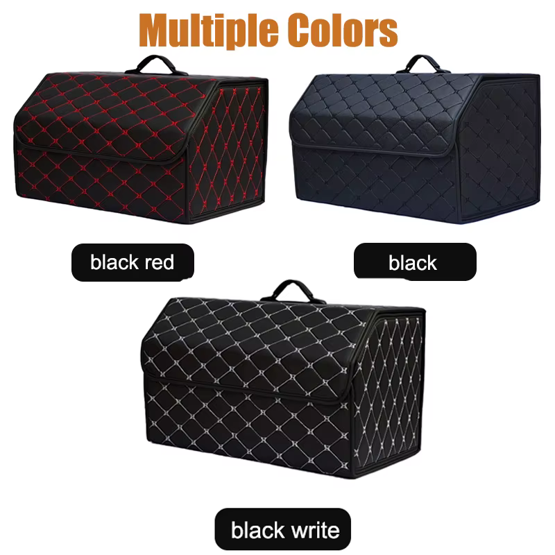Boîte de rangement pour coffre de voiture, grande capacité, outils multi-usages automobiles, sac de rangement, rangement, rangement, cuir, pliable pour l'urgence