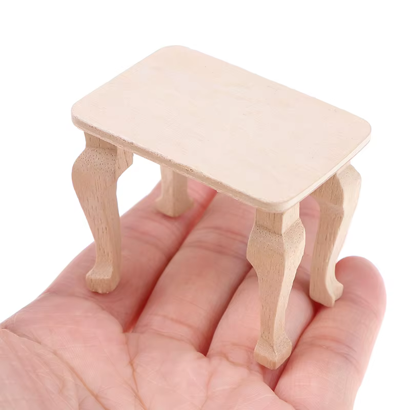 Accessoires miniatures pour maison de poupée 1:12, mini table en bois DIY, décoration pour maison de poupée