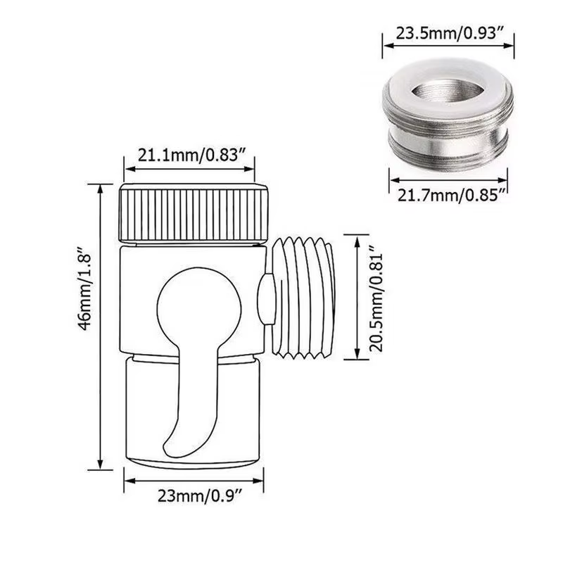 Adaptateur de robinet à interrupteur en alliage, vanne de dérivation de séparateur d'évier avec aérateur, connecteur de robinet pour cuisine, toilettes, Bidet, douche, salle de bains