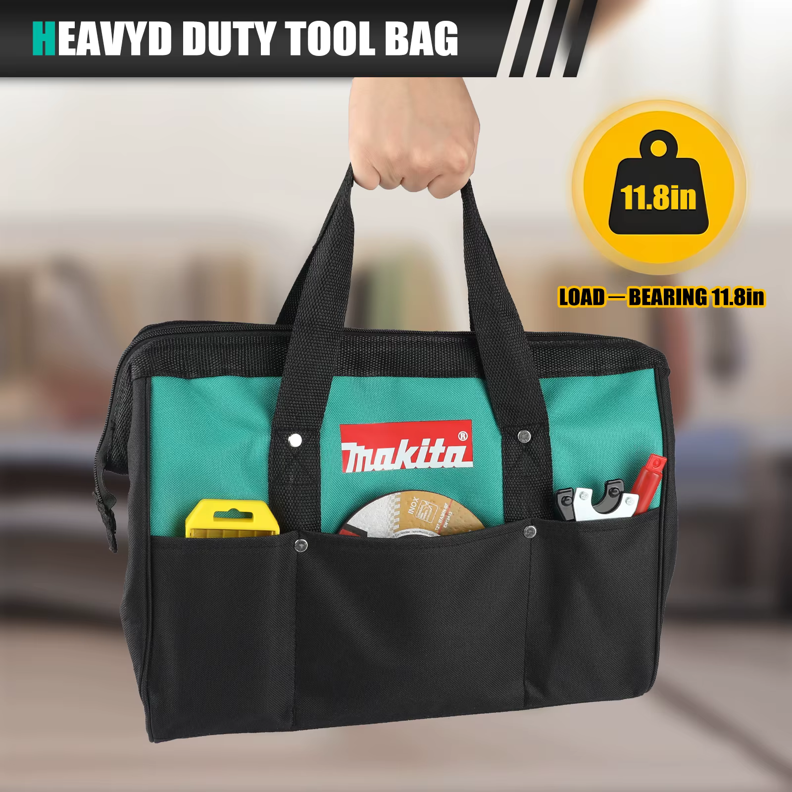 Kit d'outils portatifs Makita, tissu Oxford double couche, sac d'électricien en fil d'acier, imperméable et anti-chute 368-1