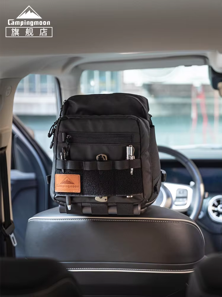 CAMPINGMOON Sac tactique pour voiture, sac de rangement extensible pour appuie-tête de siège arrière, sac de rangement pour équipement tout-terrain BK-PL