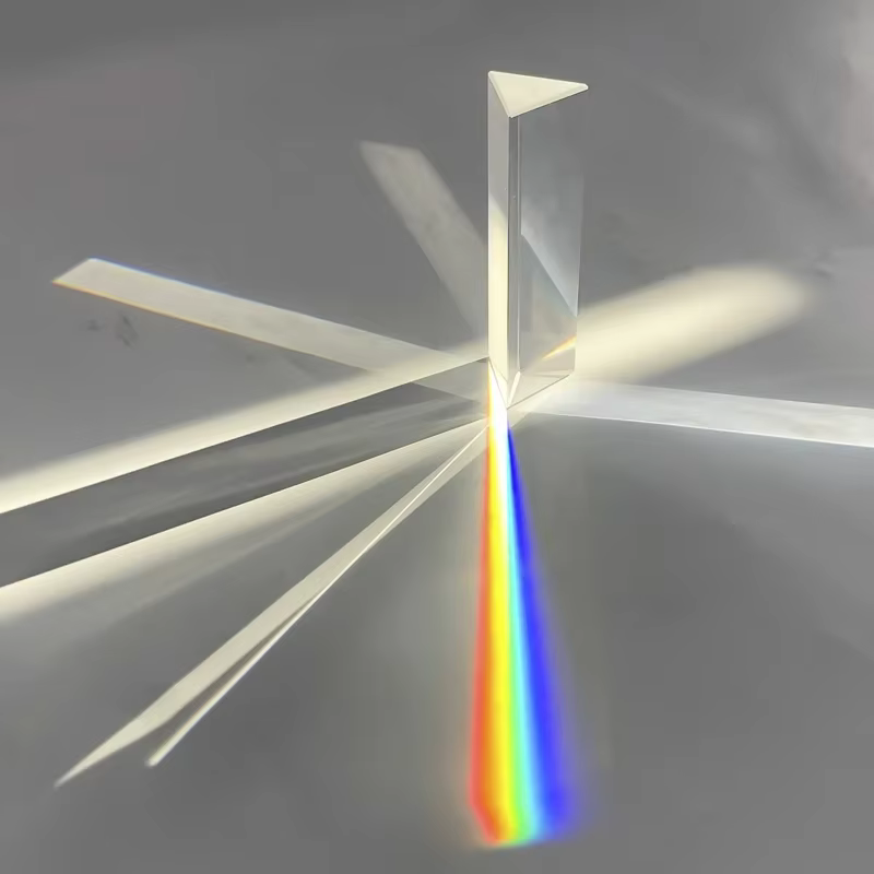 Prisme triangulaire BK7, 25x25x80mm, prismes optiques en verre, enseignement de la physique, spectre de lumière réfracté, arc-en-ciel, cadeau pour enfants et étudiants